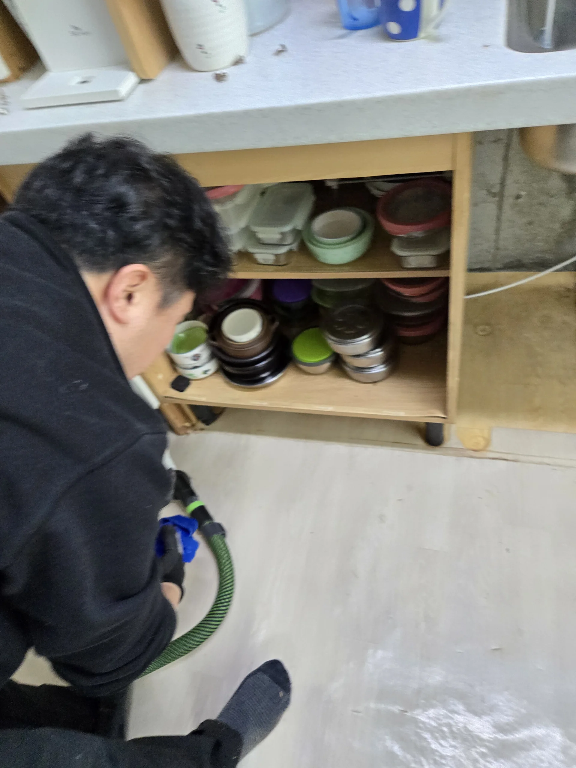 싱크대 수리 현장 실습 실습 장면