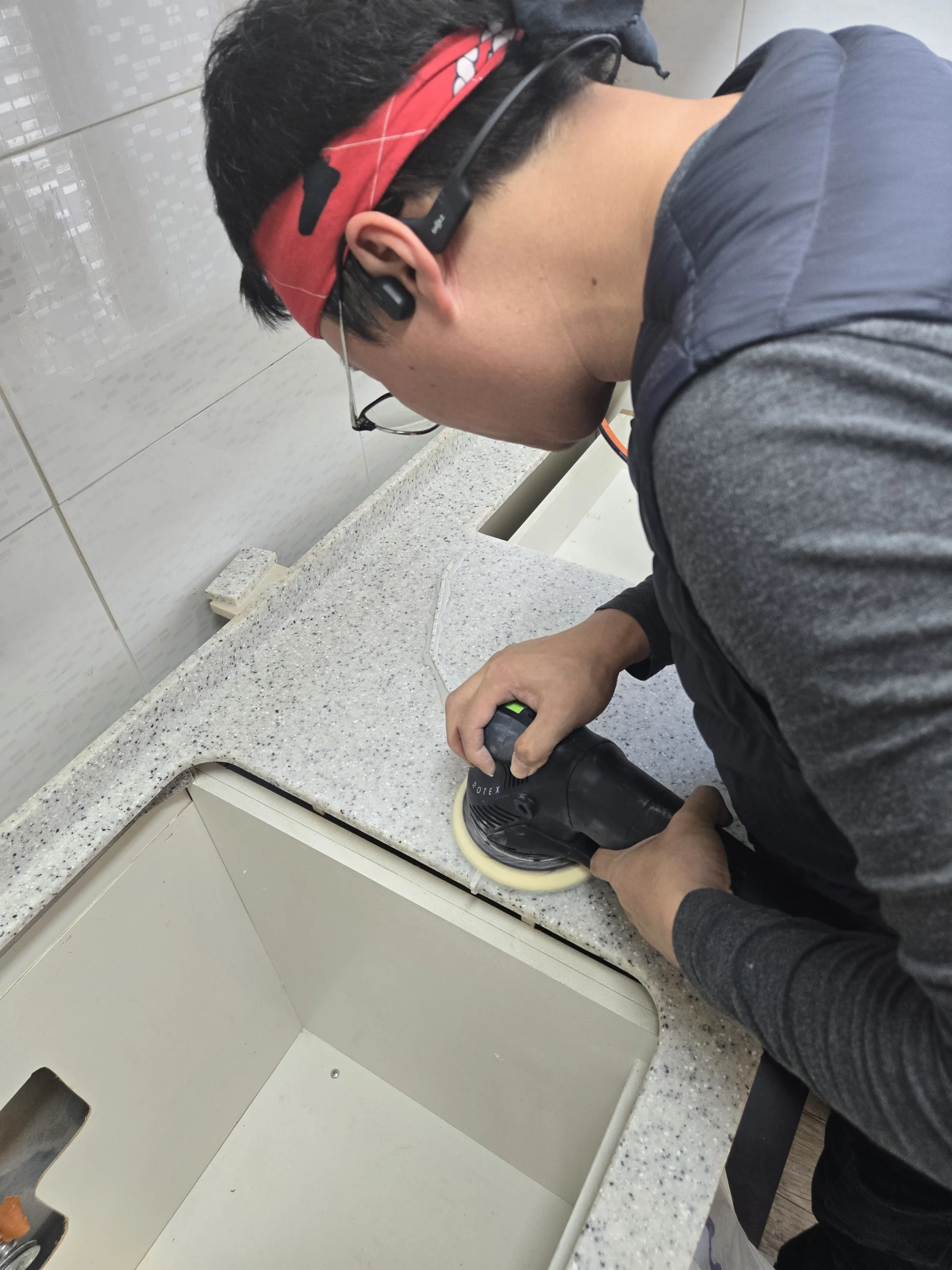 싱크대 수리 심화 실전교육 실습 장면